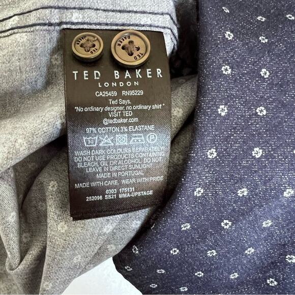 Ted Baker London Men’s Button Down Casula Printed Shirt - Picture 6 of 12